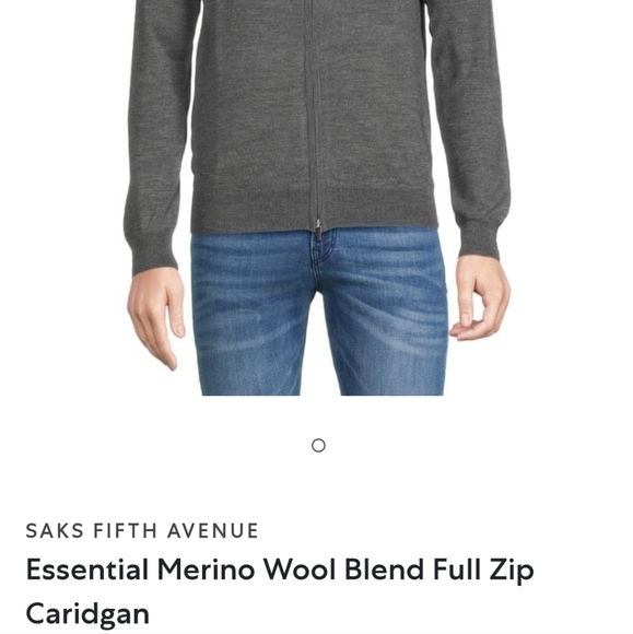 Saks Fifth Avenue Gray Men's Cardigan Sweater - Picture 7 of 7